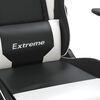 vidaXL Chaise de jeu avec repose-pied Noir et blanc Similicuir