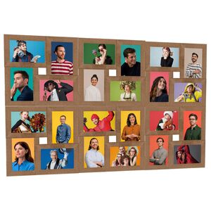 vidaXL Collage de cadres photo de photo 24x(10x15 cm) Marron clair MDF