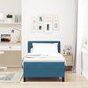 vidaXL Lit &agrave; ressort LED avec matelas Bleu fonc&eacute; 90 x 190 cm Velours