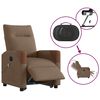 vidaXL Fauteuil inclinable de massage &eacute;lectrique Marron Tissu