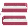 vidaXL Cadre de lit d'angle avec matelas Bordeaux 80 x 200 cm Velours