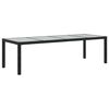 vidaXL Table de jardin Noir 250x100x75 cm Verre tremp&eacute; et poly rotin