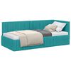 vidaXL Cadre de lit d'angle Turquoise 90 x 190 cm Velours