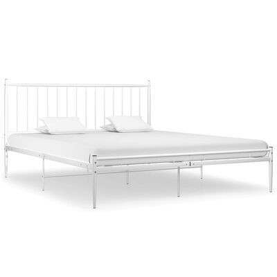 vidaXL Cadre de lit sans matelas blanc métal 180x200 cm