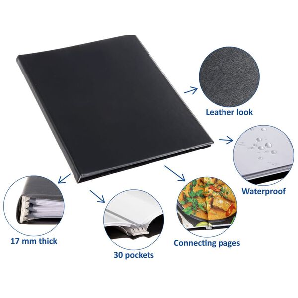 rillstab Dossier de pr&eacute;sentation A4 30 pochettes Noir