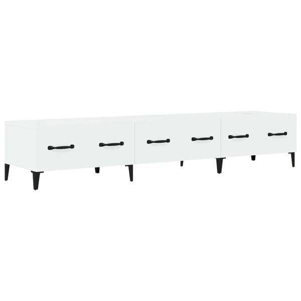 vidaXL Meuble TV Blanc brillant 150x34,5x30 cm Bois d'ing&eacute;nierie