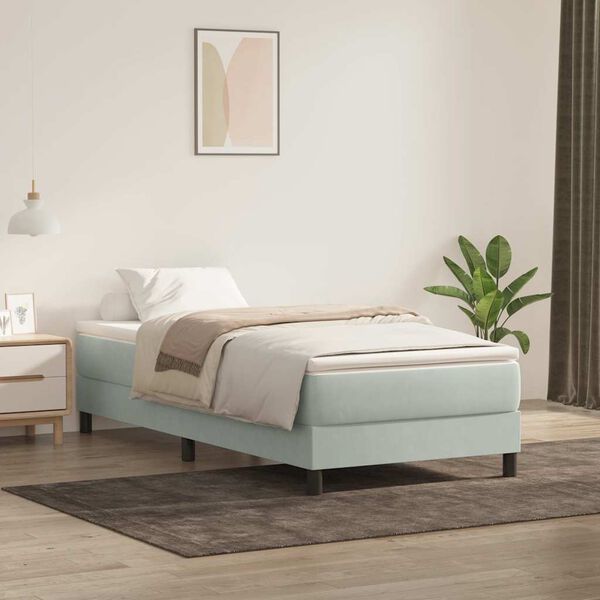 vidaXL Sommier &agrave; lattes de lit sans matelas gris clair 90x210 cm