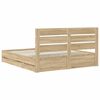 vidaXL Cadre de lit Ch&ecirc;ne Sonoma 180 x 200 cm Bois Ing&eacute;nierie