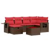 vidaXL Ensemble de canap&eacute; de jardin 7 pcs avec coussins marron r&eacute;sine tress&eacute;e