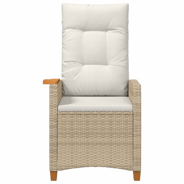 vidaXL Chaise inclinable avec plateau &agrave; th&eacute; 62 x 64 x 112 cm polyrotin