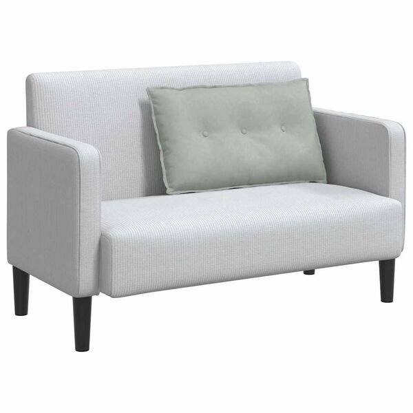 vidaXL Coussin de Dos Gris clair 80 x 50 cm Tissu en velours c&ocirc;tel&eacute;