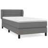 vidaXL Sommier &agrave; lattes de lit avec matelas Gris fonc&eacute; 90x200 cm Tissu