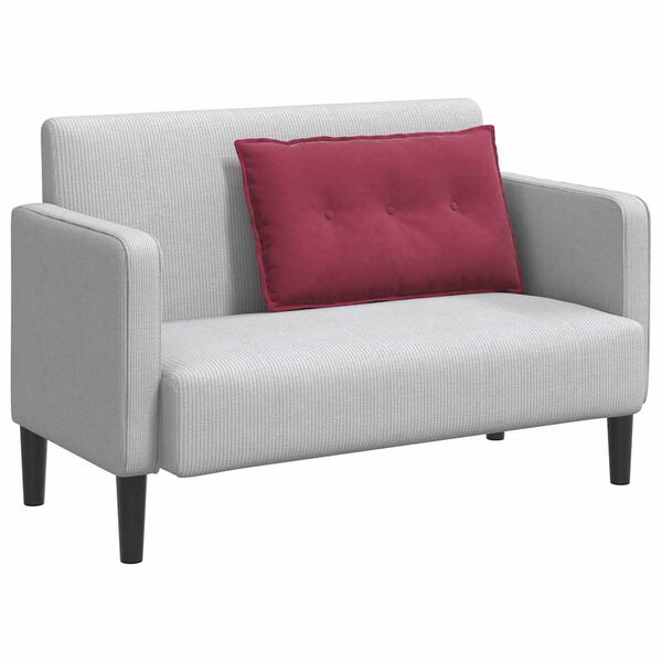 vidaXL Coussin de Dos Bordeaux 80 x 50 cm Tissu en velours c&ocirc;tel&eacute;