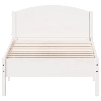 vidaXL Cadre de lit sans matelas blanc 90x200 cm bois de pin massif