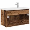 vidaXL Meuble lavabo avec bassin et robinet intégrés vieux bois