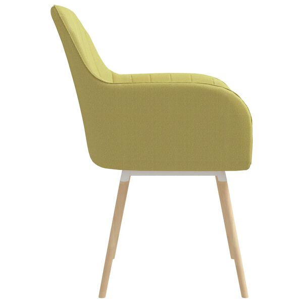 vidaXL Chaises &agrave; manger avec accoudoirs lot de 2 vert tissu