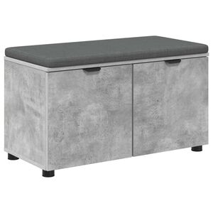 vidaXL Banc d'entr&eacute;e avec coussin Gris B&eacute;ton 80 x 38 x 46 cm