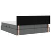 vidaXL Lit de Rangement Gris fonc&eacute; 200 x 200 cm Cuir synth&eacute;tique