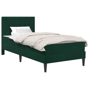 vidaXL Cadre de lit avec matelas Vert fonc&eacute; 80 x 200 cm Velours