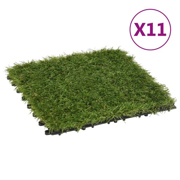 vidaXL Carreaux de gazon artificiel 11 pcs Vert 30x30 cm