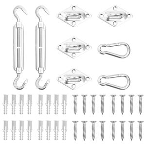 vidaXL Jeu d'accessoires de voile d'ombrage 8 pcs Acier inoxydable