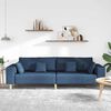 vidaXL Canap&eacute; avec coussin Bleu 250 x 77 x 76 cm tissu