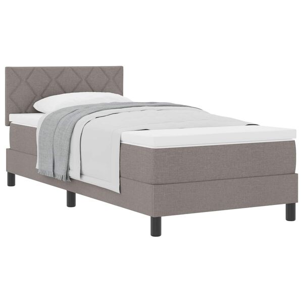 vidaXL Lit &agrave; ressorts avec coussin Taupe 90 x 190 cm tissu