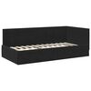 vidaXL Cadre de lit d'angle avec matelas 2 pcs Noir Velours