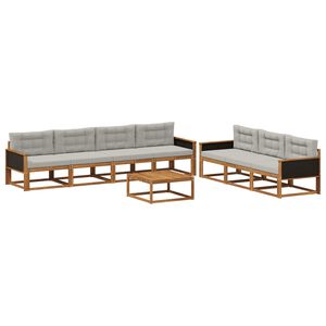 vidaXL Ensemble de canap&eacute;s d'ext&eacute;rieur 8 pcs Naturel et Gris clair