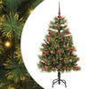 vidaXL Sapin de No&euml;l artificiel avec branches pliables et c&ocirc;nes 120 cm