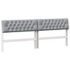 vidaXL T&ecirc;te de lit capitonn&eacute;e Gris clair 200 cm Pin massif