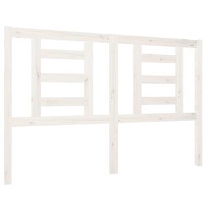 vidaXL T&ecirc;te de lit Blanc 146x4x100 cm Bois massif de pin