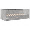 vidaXL Lit de jour avec tiroirs sans matelas gris b&eacute;ton 90x190 cm