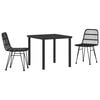 vidaXL Ensemble de salle &agrave; manger pour jardin 3 pc Noir