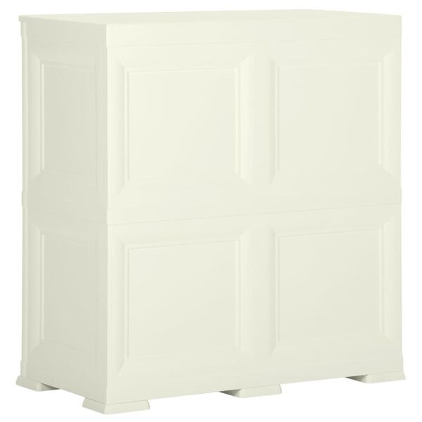 vidaXL Armoire plastique 79x43x85,5 cm design bois glace &agrave; la vanille