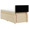 vidaXL Sommier &agrave; lattes de lit avec matelas Cr&egrave;me 80x200 cm Tissu