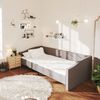 vidaXL Lit avec &eacute;clairage USB Gris clair Tissu 90x200 cm