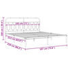 vidaXL Cadre de lit m&eacute;tal sans matelas et t&ecirc;te de lit blanc 183x213 cm