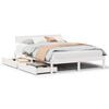 vidaXL Cadre de lit sans matelas blanc 135x190 cm bois de pin massif