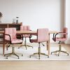 vidaXL Chaises pivotantes &agrave; manger lot de 4 rose velours