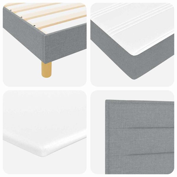 vidaXL Lit &agrave; ressorts avec matelas Gris clair 200 x 160 cm Polyester