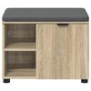 vidaXL Banc d'entr&eacute;e avec coussin Uni Ch&ecirc;ne Sonoma 60 x 38 x 46 cm