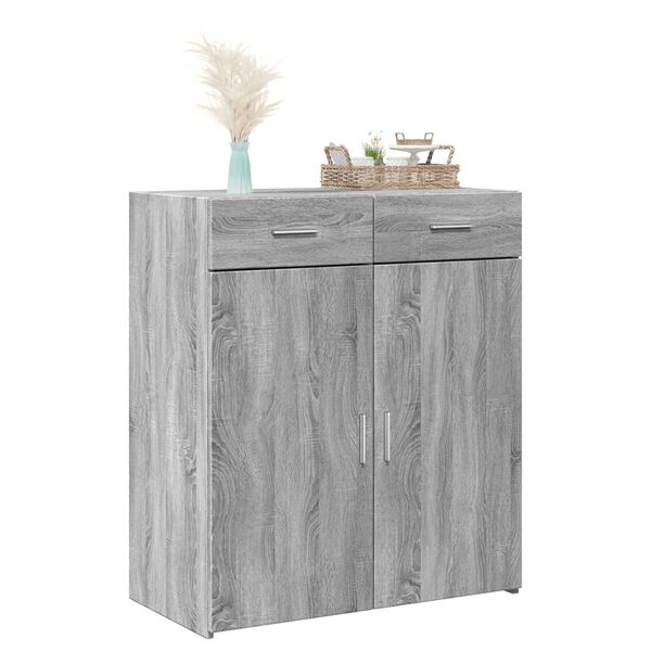 vidaXL Buffet sonoma gris 80x42,5x93 cm bois d'ing&eacute;nierie