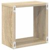 vidaXL &Eacute;tag&egrave;res cube murales 4 pcs Blanc et ch&ecirc;ne sonoma 26x15x26 cm
