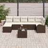 vidaXL Ensemble de canap&eacute; de jardin 8 pcs Marron Poly rotin