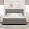 vidaXL Lit &agrave; ressorts avec matelas Taupe 180 x 200 cm tissu