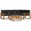 vidaXL Ensemble de canap&eacute;s d'ext&eacute;rieur 5 pc 4 place Naturel et noir