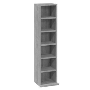 vidaXL Armoire &agrave; CD Sonoma gris 21x20x88 cm Bois d'ing&eacute;nierie