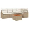 vidaXL Ensemble de canap&eacute; de jardin 6 pc Beige polyrotin
