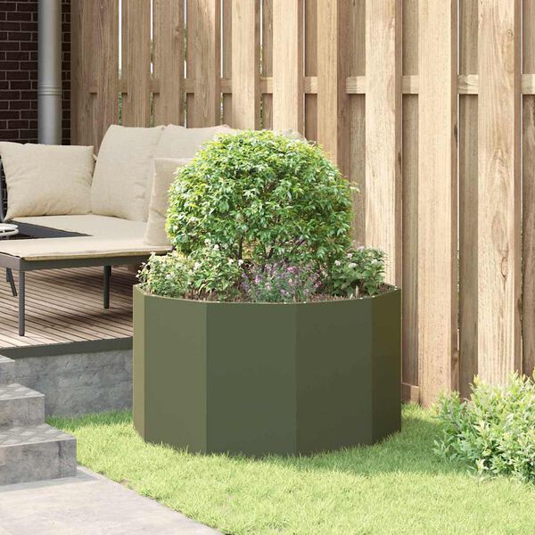 vidaXL Jardini&egrave;re Vert olive 90 x 90 x 50 cm Acier